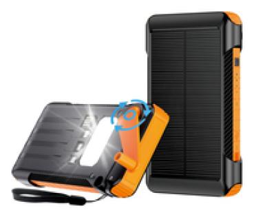 2GO Notfall-Powerbank Solar-& Handkurbel-Aufla.