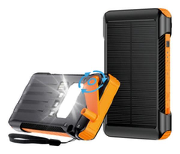 2GO Notfall-Powerbank Solar-& Handkurbel-Aufla.