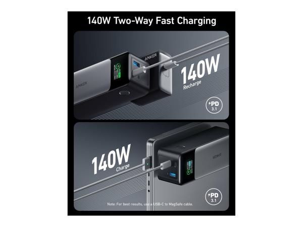 Anker Innovations Anker 737 - Powerbank - GaN-Technologie - 24000 mAh - Power Delivery 3.1, Anker PowerIQ 4.0 