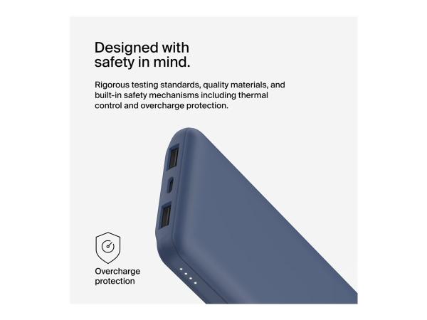 Belkin BoostCharge - Powerbank - 10000 mAh - 18 Watt - 3 Ausgabeanschlussstellen (24 pin USB-C, 2 x USB)