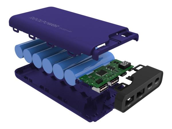 RealPower PB-15000C - Powerbank - 15000 mAh - 54 Wh - 3.1 A - 3 Ausgabeanschlussstellen (USB, 24 pin USB-C)